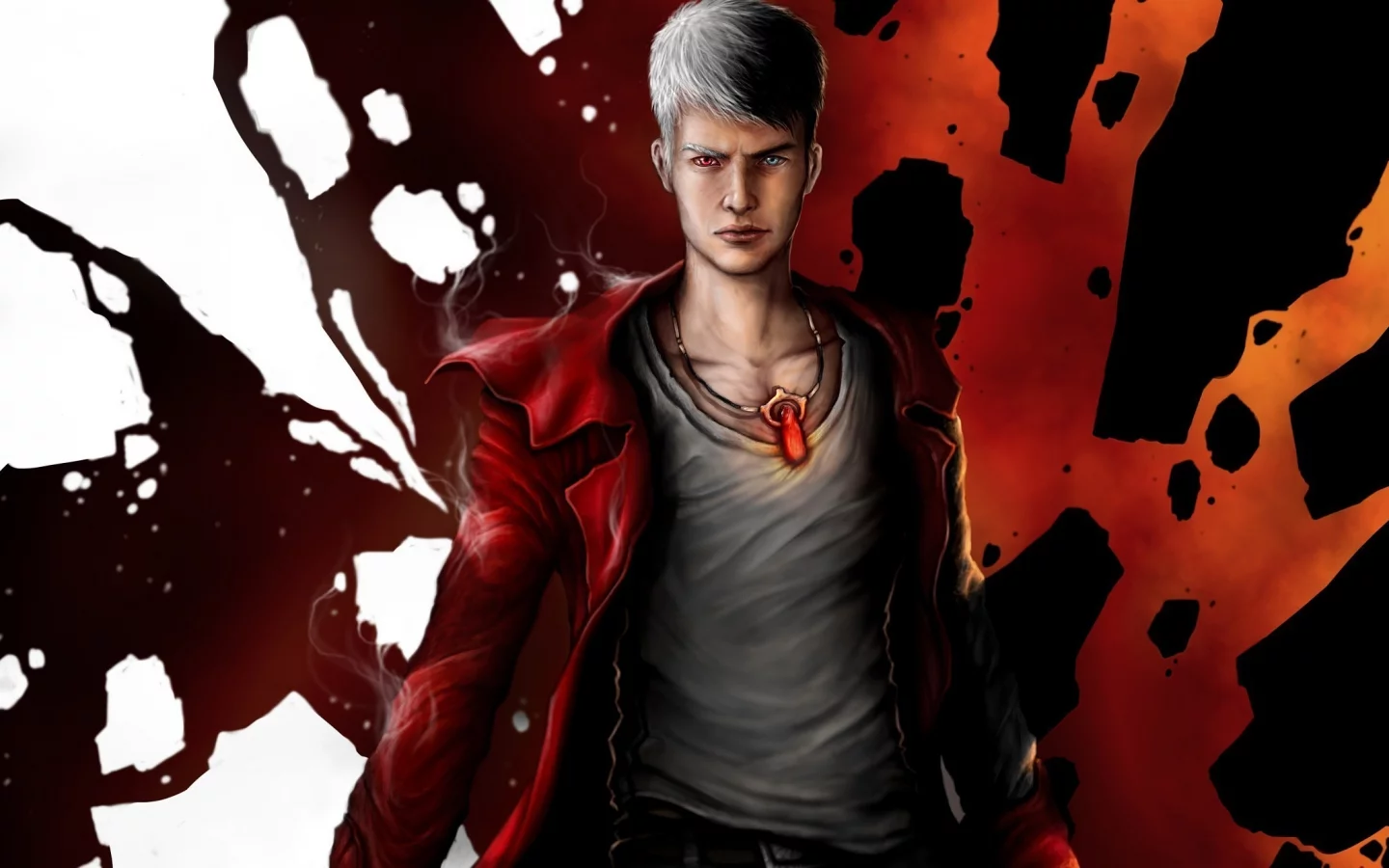dante, разные глаза, парень, арт, devil may cry, кулон