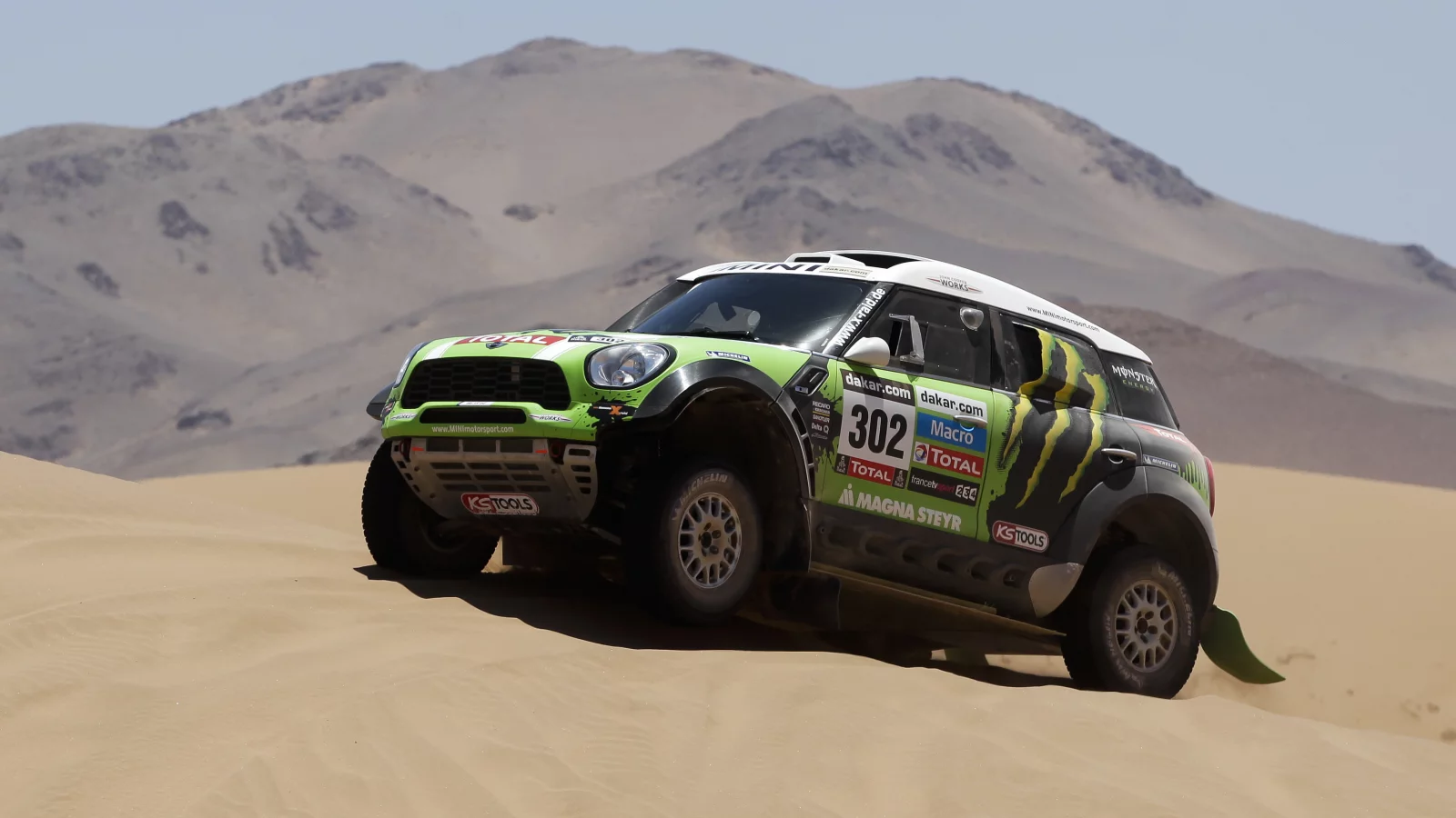 мини купер, mini, песок, mini cooper, dakar, гонка, rally, зеленый
