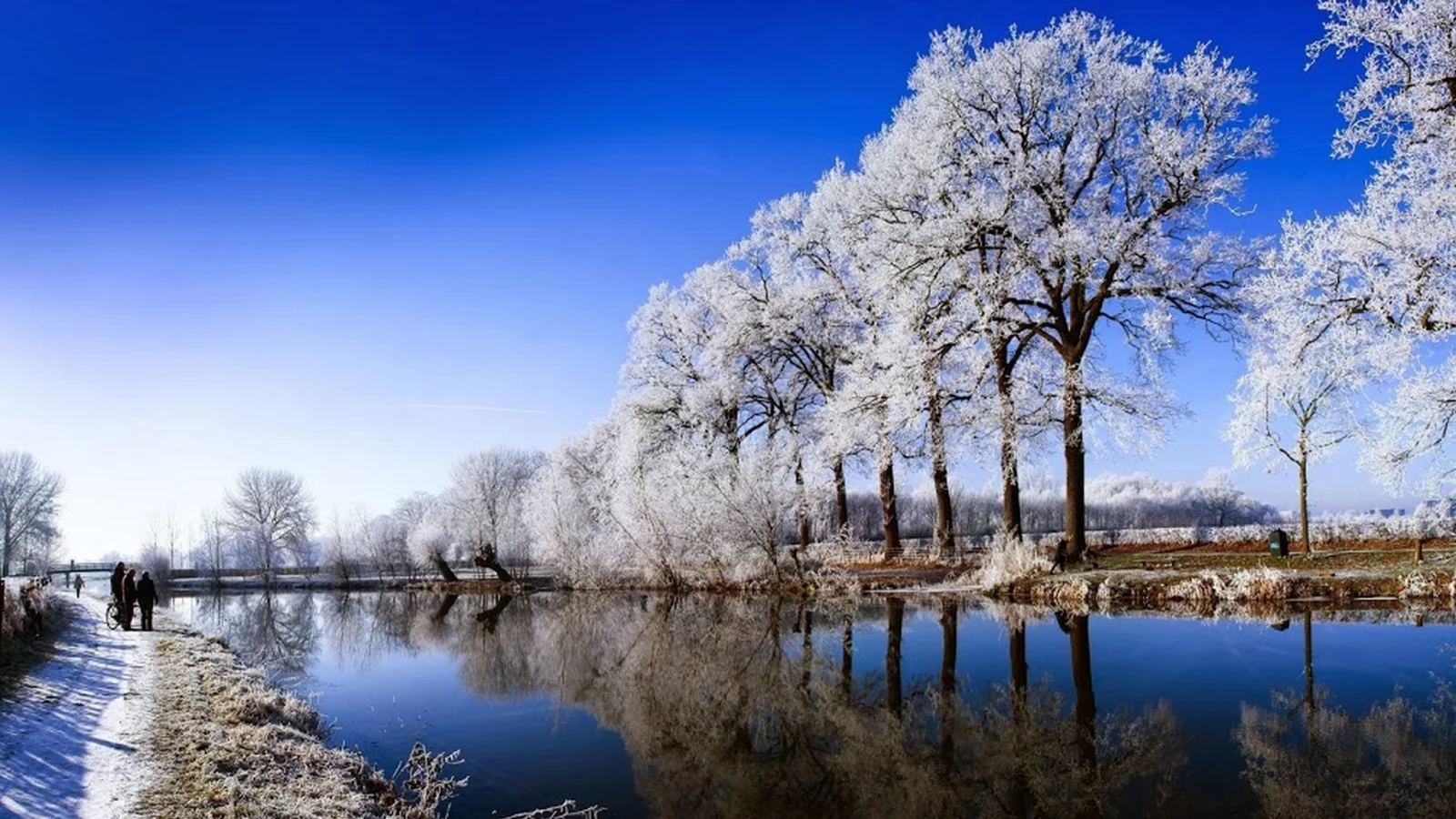 HDR, зима, река