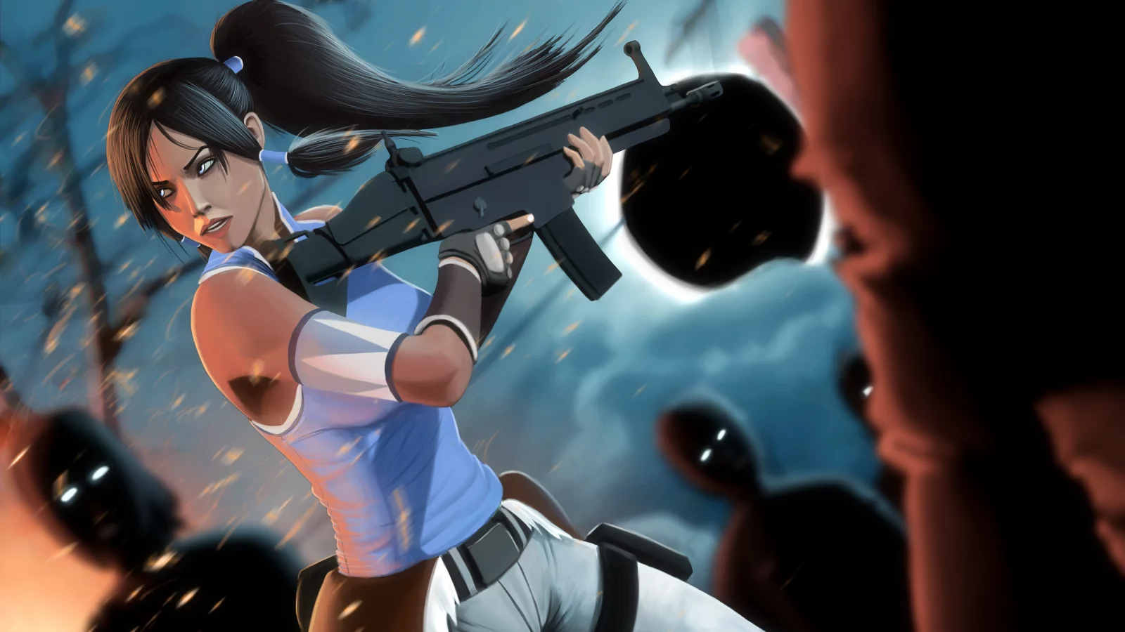 зомби, оружие, korra, девушка, арт, avatar, the last airbender