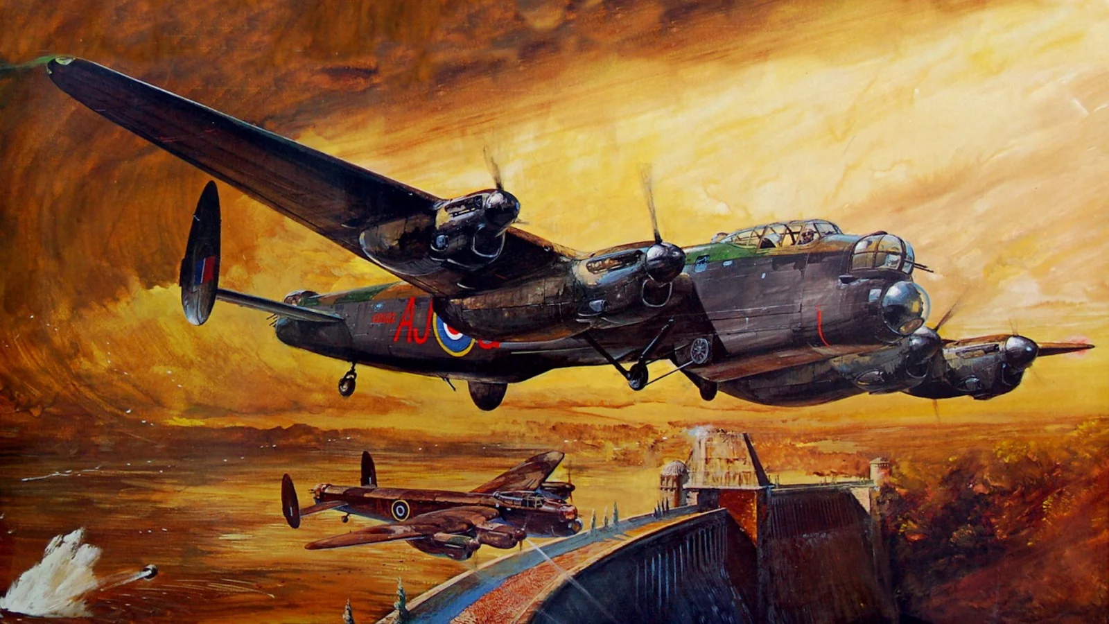 операция, dam busters, lancaster, дамба, бомбордировщики, война