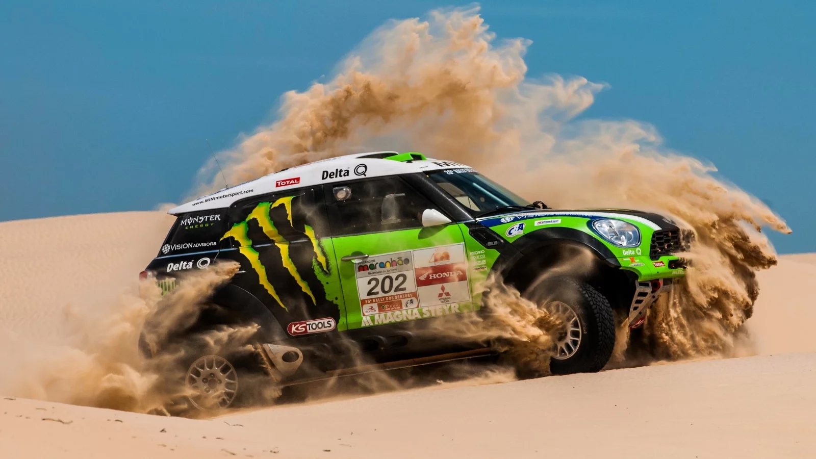 mini cooper, зеленый, пустыня, x-raid, мини купер, dakar, mini, rally