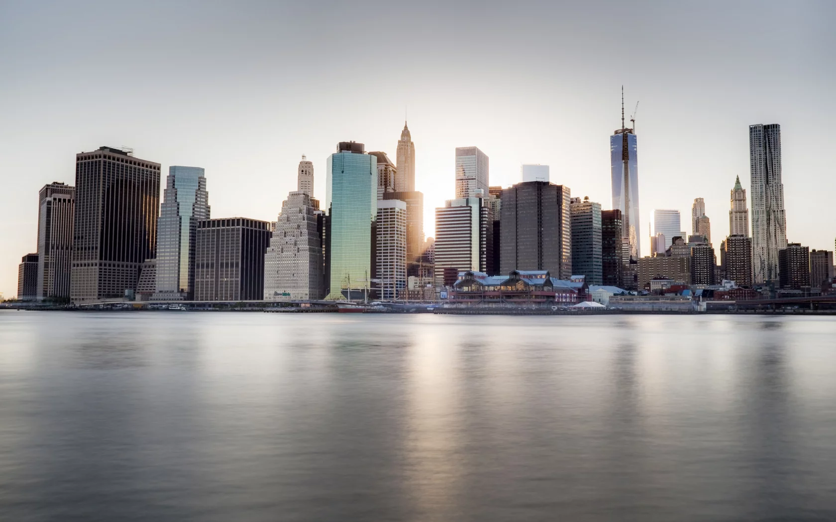 ny, река, сша, набережная, небоскребы, dumbo, город, new york, us