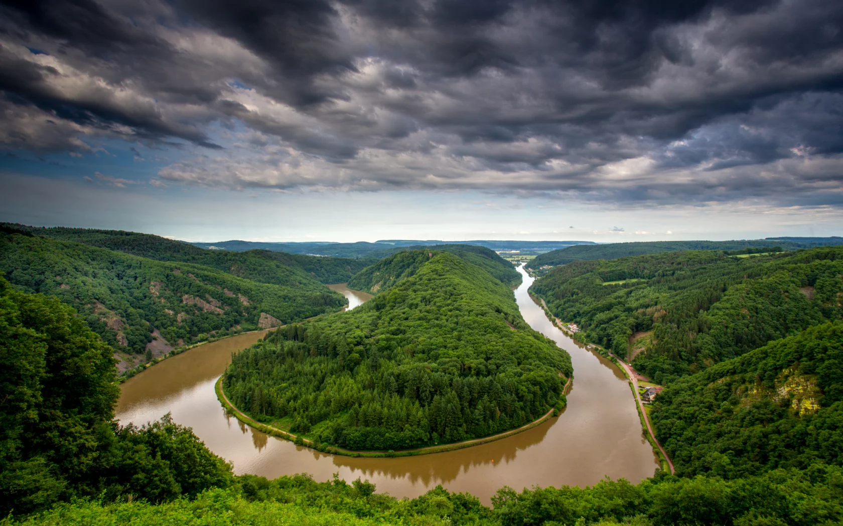 саар, германия, река, изгиб, germany, saar, петля саара