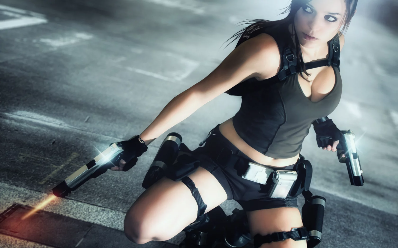 игра, lara croft, девушка, оружие, tomb raider, charly brusseau