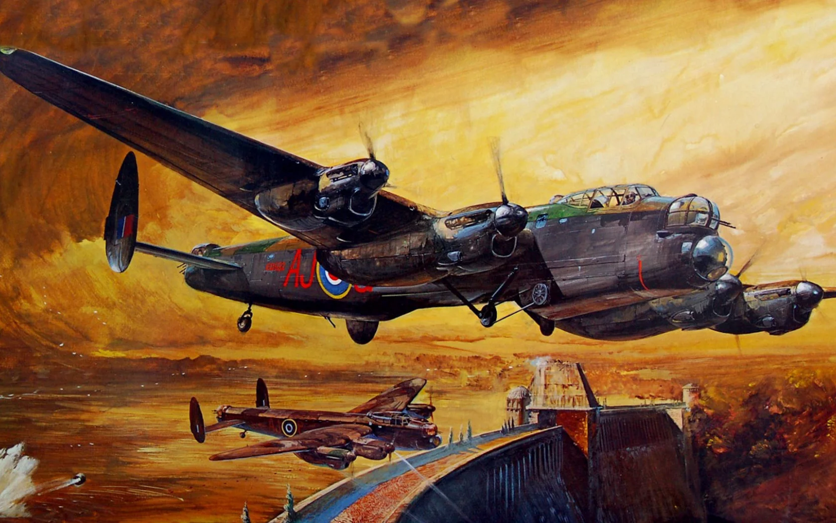 операция, dam busters, lancaster, дамба, бомбордировщики, война