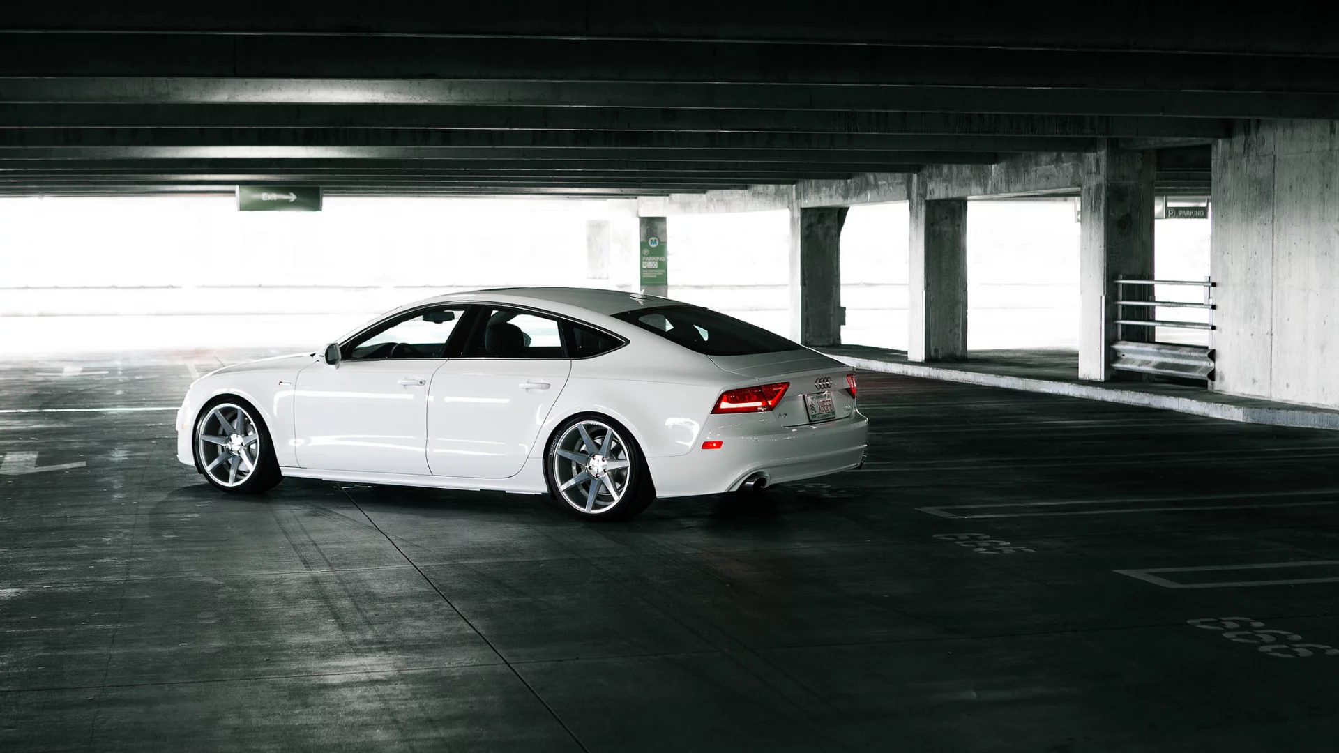 white, тюнинг, белая, машина, а7, tuning, audi, a7, ауди, vossen
