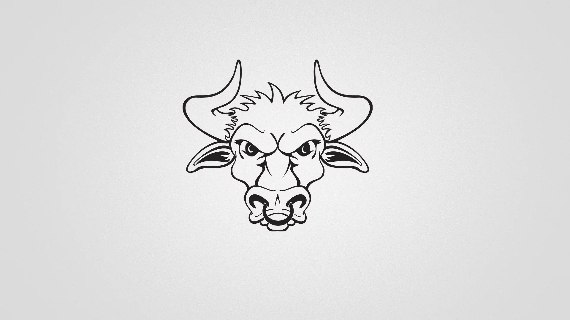 bull, бык, рога, минимализм