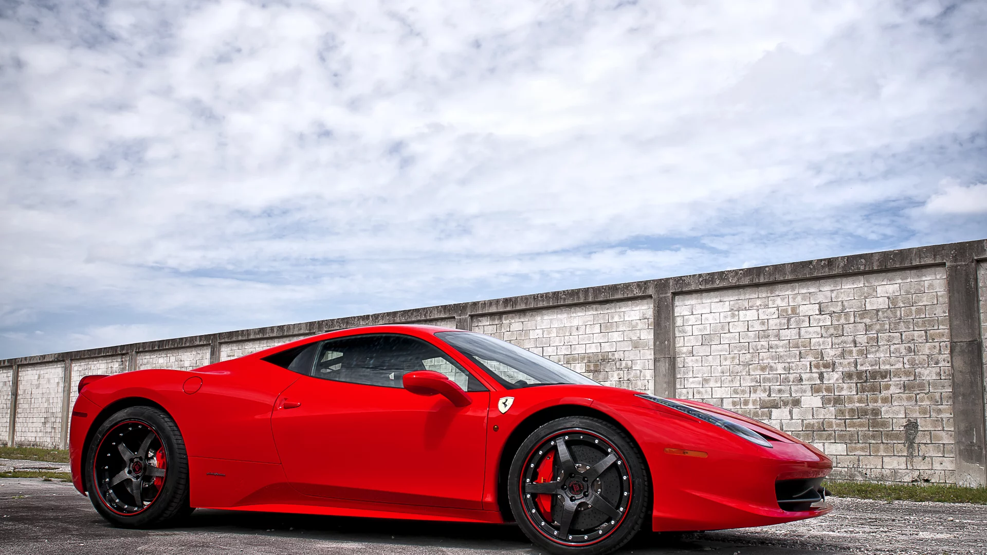 red, небо, италия, ferrari, феррари, wheels, 458 italia, красный
