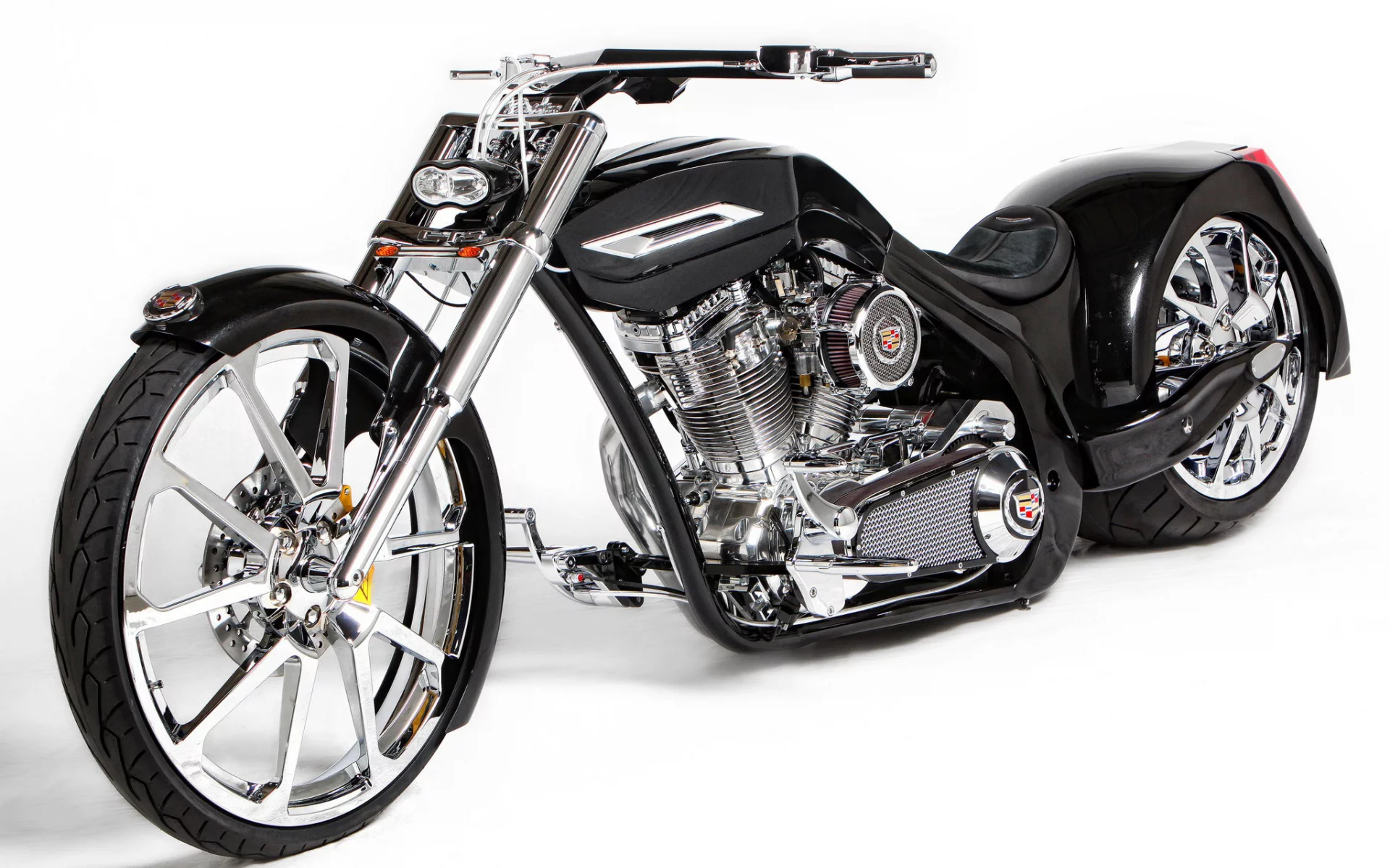 чёрный, paul junior design, чоппер, custom, байк, тюнинг