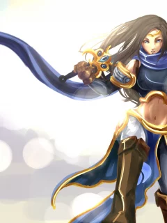 league of legends, garena, девушка, lol, фанарт, меч, доспехи