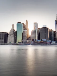 ny, река, сша, набережная, небоскребы, dumbo, город, new york, us