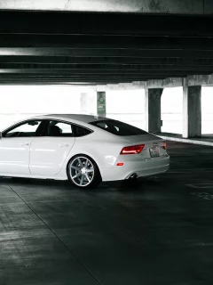 white, тюнинг, белая, машина, а7, tuning, audi, a7, ауди, vossen
