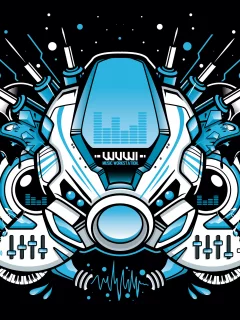 music, by subjektzero, work, station, vector, вектор, черный фон