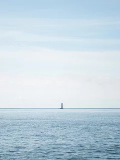 море, пейзаж, маяк, минимализм