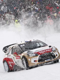 rally, wrc, снег, citroen, фанаты, ds3, люди, поворот, соревнования