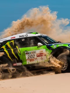 mini cooper, зеленый, пустыня, x-raid, мини купер, dakar, mini, rally