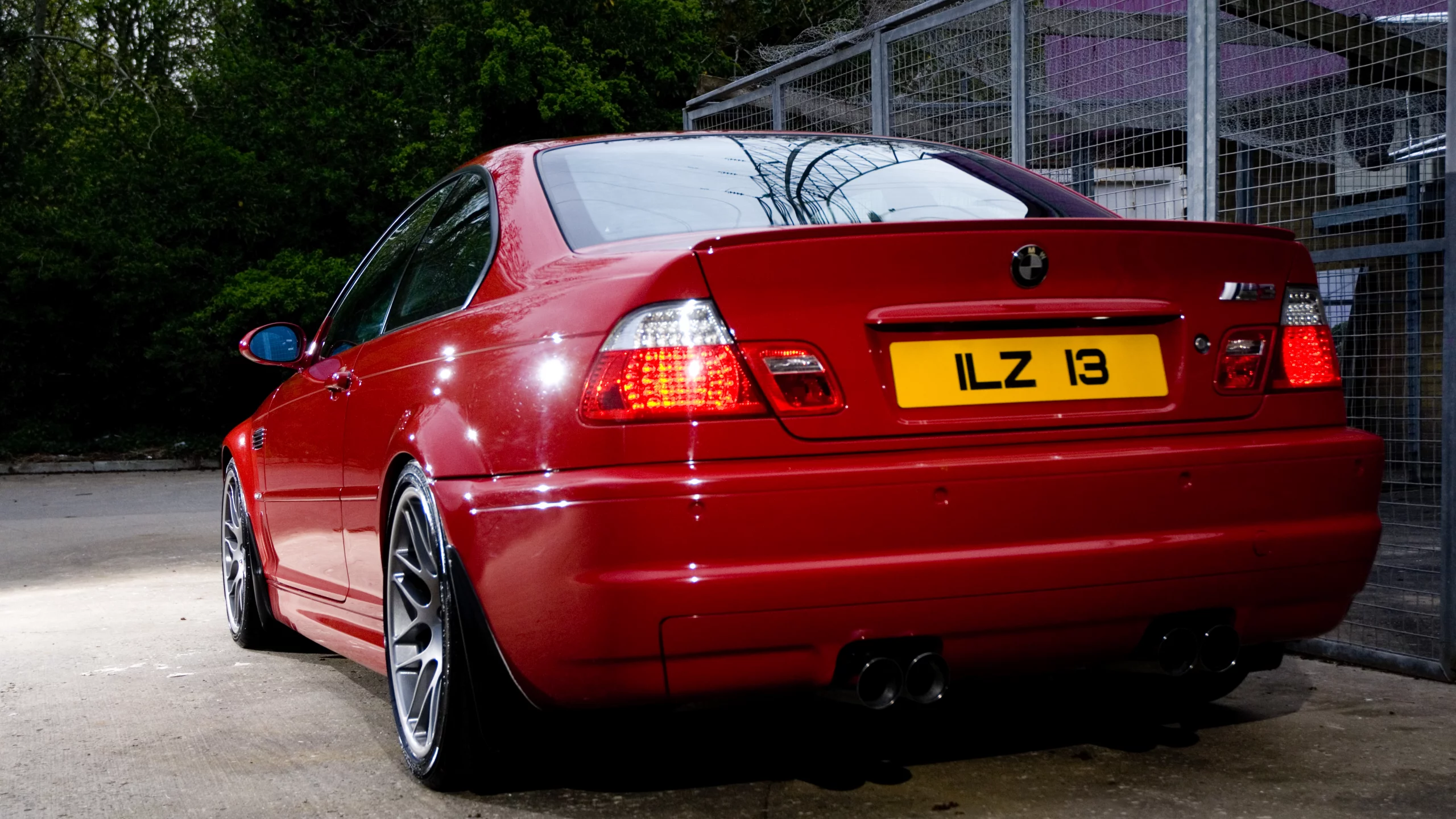 бмв, вид сзади, e46, m3, красный, задние фонари, bmw, red