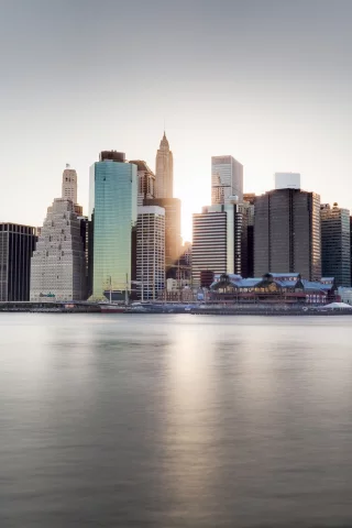 ny, река, сша, набережная, небоскребы, dumbo, город, new york, us