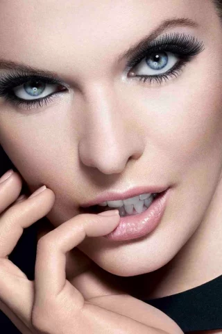взгляд, рука, стиль, лицо, актрисак, девушка, milla jovovich
