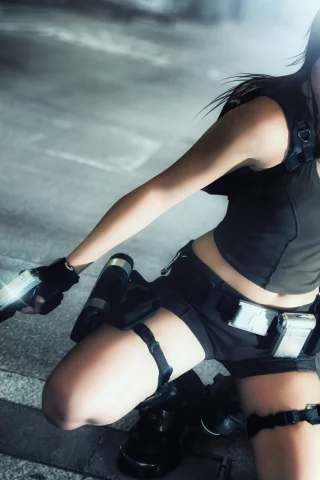 игра, lara croft, девушка, оружие, tomb raider, charly brusseau