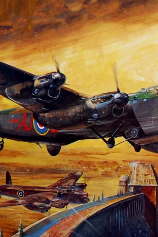 операция, dam busters, lancaster, дамба, бомбордировщики, война