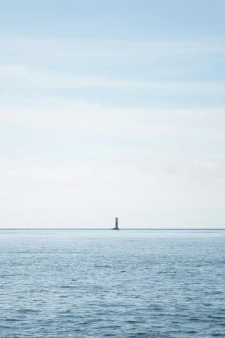 море, пейзаж, маяк, минимализм