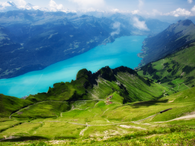швейцария, альпийские горы, с вершины rothorn, вид