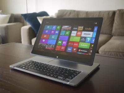 планшет, компьютер, acer, aspire r7, клавиатура, интерьер
