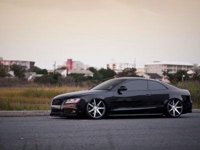 audi a5, vossen, ауди, черная, заниженная, s5, диски