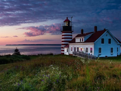 maine, west quoddy lighthouse, lubec, штат, дом, united states, сша, мэн, маяк