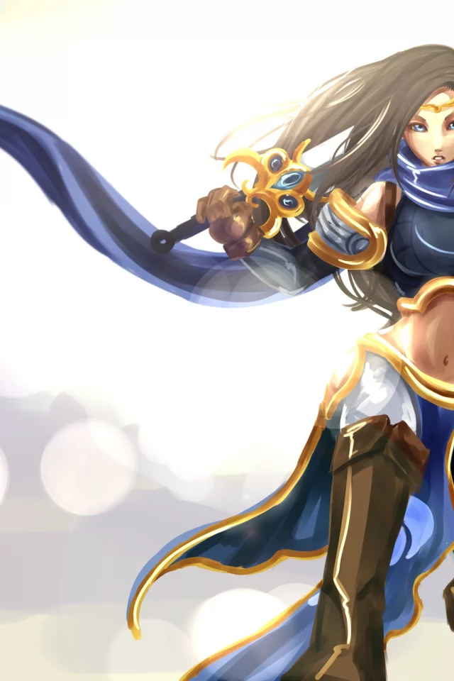 league of legends, garena, девушка, lol, фанарт, меч, доспехи