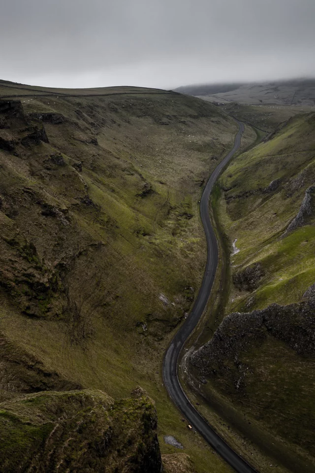 winnats pass, соединённое королевство, дорога, англия, холмы