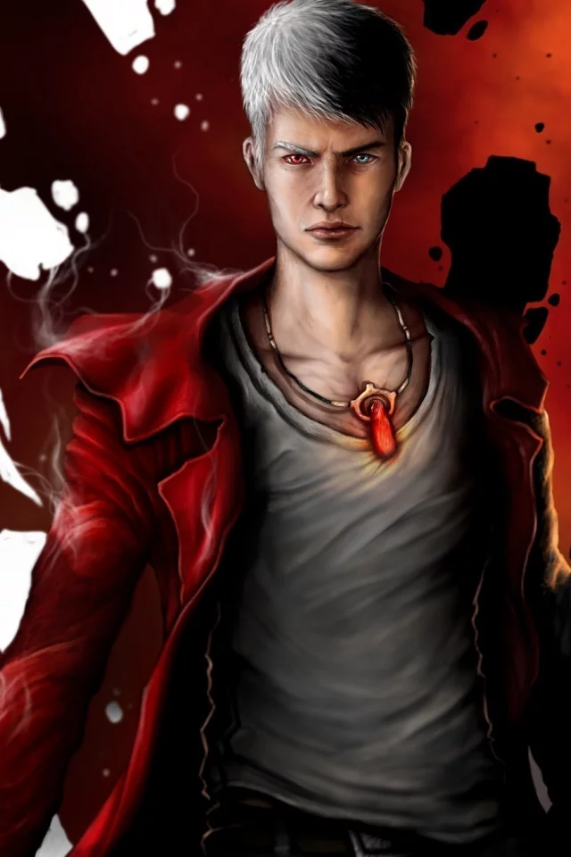 dante, разные глаза, парень, арт, devil may cry, кулон