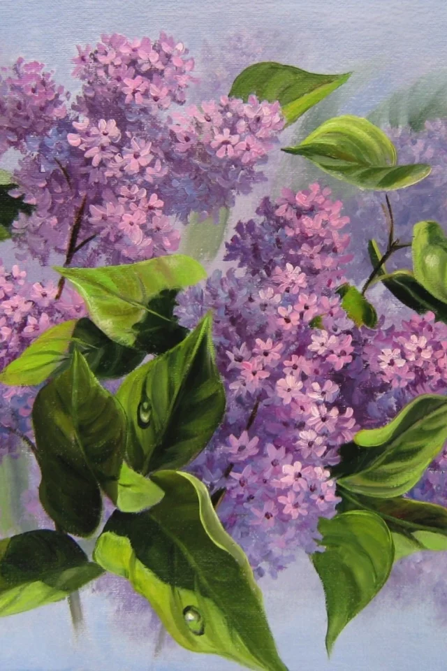 елена самарская, сирень, живопись, запах тумана