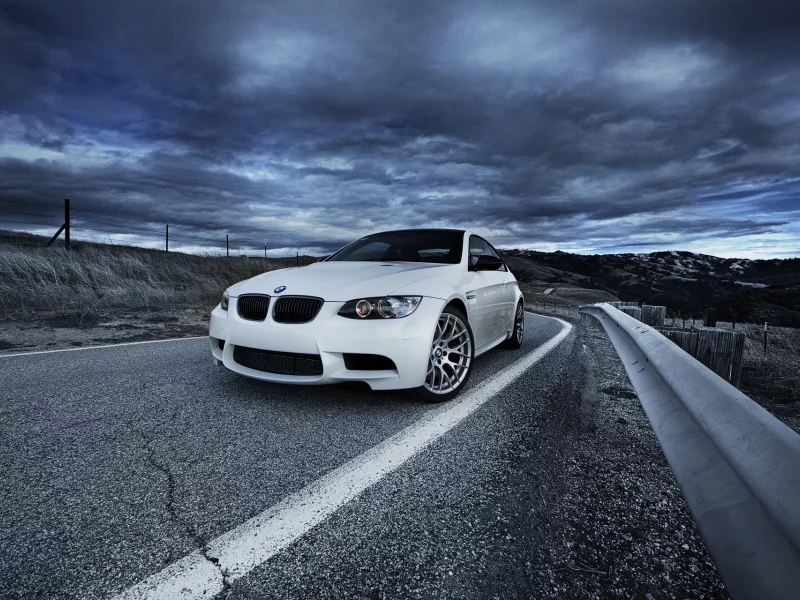 белый, e92, white, road, дорога, m3, отбойник, бмв, sky, bmw