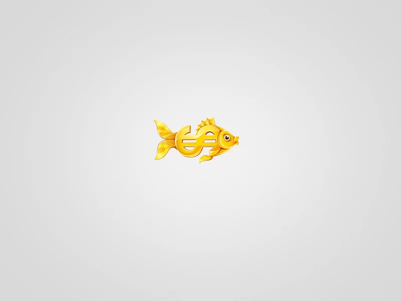 gold fish, минимализм, доллар, светлый фон, золотая рыбка