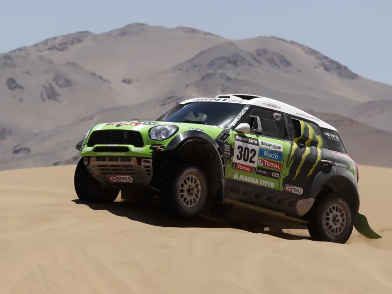 мини купер, mini, песок, mini cooper, dakar, гонка, rally, зеленый