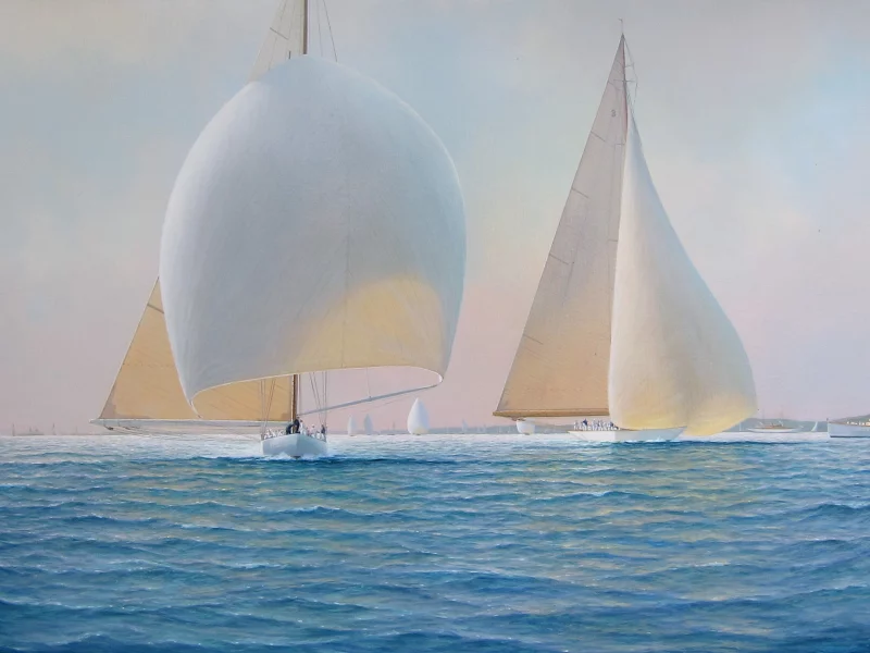 паруса, парусники, море, картина, ветер, tim thompson, корабли