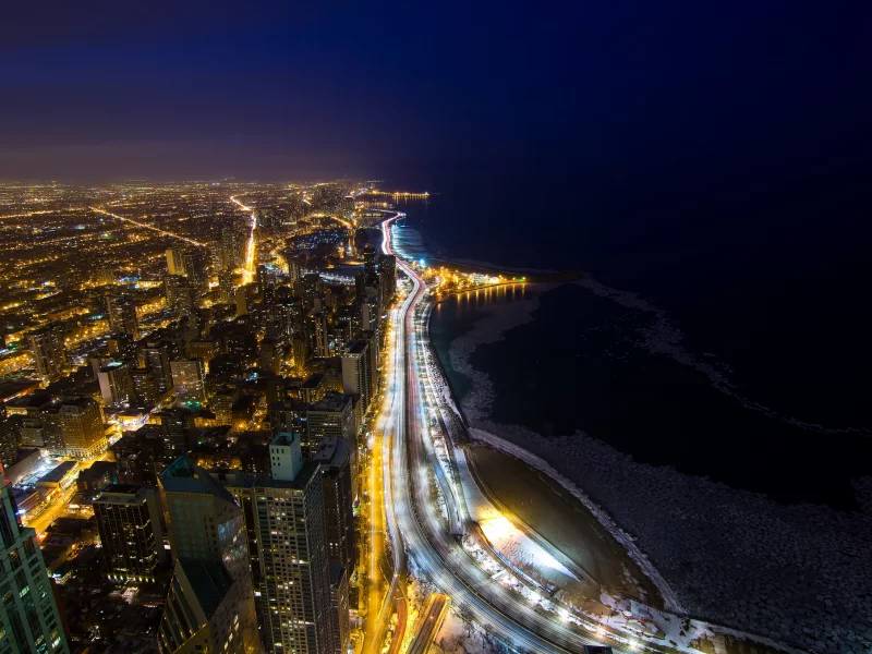 chicago, illinois, сша, usa, иллинойс, чикаго, lake shore drive, город
