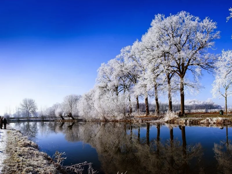 HDR, зима, река