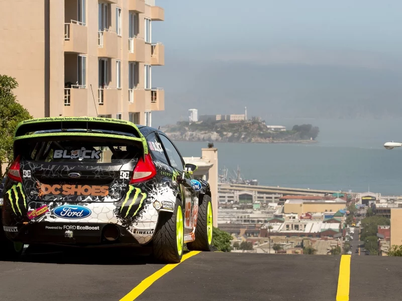 город, rally, форд, авто, fiesta, ford, форд, машина, спорт, ken block