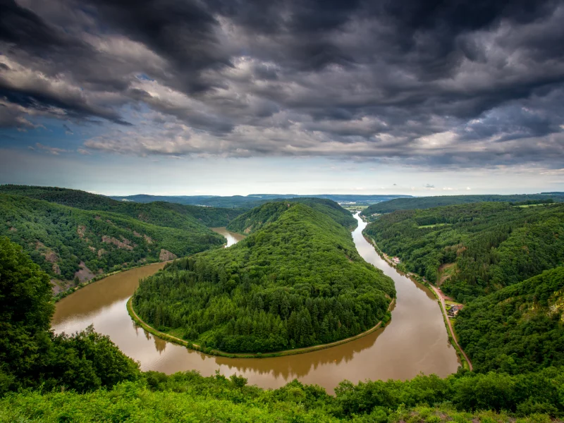 саар, германия, река, изгиб, germany, saar, петля саара