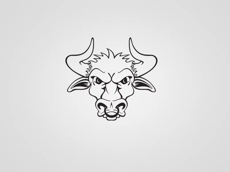 bull, бык, рога, минимализм