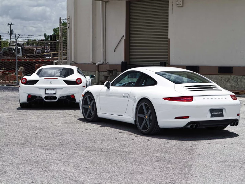 white, феррари, каррера, porsche, 911 carrera, порше, ferrari, 458 italia