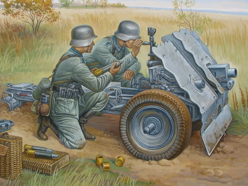 орудие, лёгкое, поле, 5 cm leig 18, 75-мм, позиция, 7, пехотное