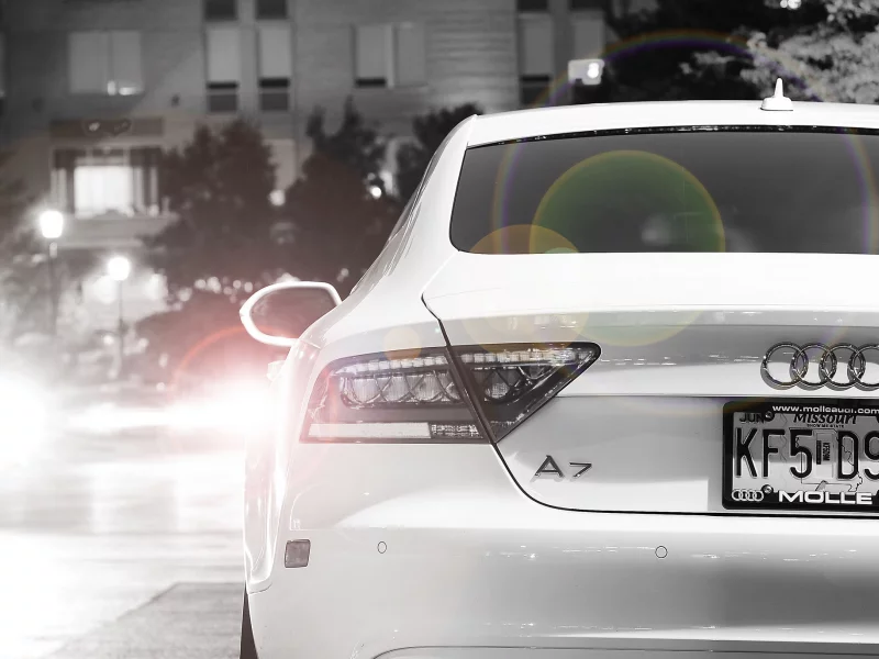 ауди, white, город, a7, night, белый, audi, ночь, sportback, light