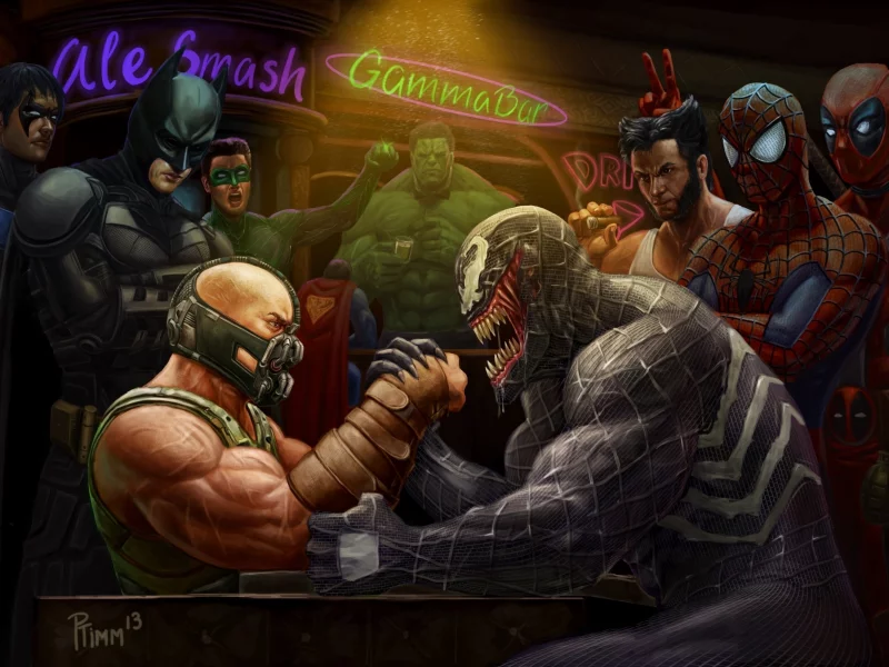 халк, человек-паук, росомаха, арт, spider-man, комикс, hulk