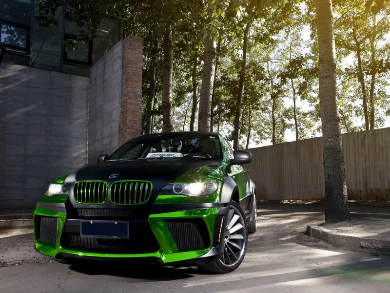 bmw, chrome, передок, x6, tuning, m, бмв, тюнинг, green