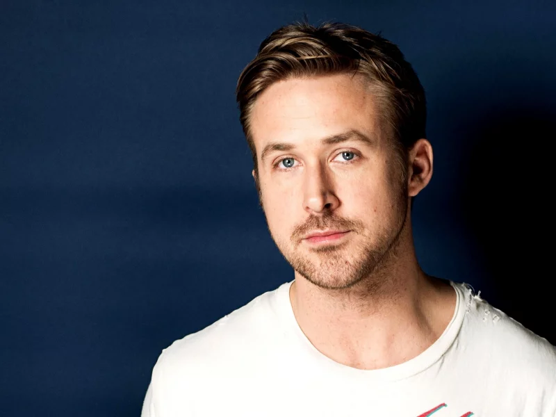 актер, мужчина, синий, райан гослинг, лицо, ryan gosling, фон